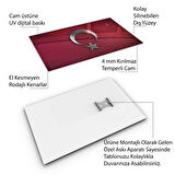 Türk Bayrağı Cam Tablo - Yatay Motif 01-023