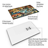 Sanatsal Cam Tablo - Kübizm - Dikey Motif 02-005