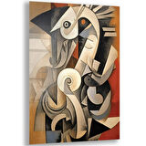 Sanatsal Cam Tablo - Kübizm - Dikey Motif 02-015