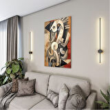 Sanatsal Cam Tablo - Kübizm - Dikey Motif 02-015