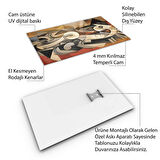 Sanatsal Cam Tablo - Kübizm - Dikey Motif 02-015