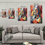 Sanatsal Cam Tablo - Kübizm - Dikey Motif 02-019