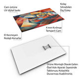 Sanatsal Cam Tablo - Kübizm - Dikey Motif 02-019