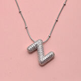 Zirkon Taşlı Z Harfli Kadın Kolye Takı Hediyelik Aksesuar