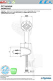 Spylos Banyo Duş Başlığı Tek Fonksiyonlu Banyo Üst Takım Mafsallı 102117378