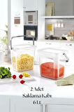 2’li Multibox Erzak Saklama Kabı & Saklama Kutusu 6 Lt Şeffaf