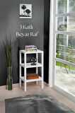 3 Katlı Beyaz Raf Kitaplık & Banyo Düzenleyicisi 73,5 cm