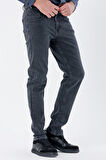Koyu Antrasit Gabardin %100 Pamuk 5 Cep Slim Fit Dar Kesim Casual Denim Pantolon 1023235162
