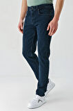 Koyu Lacivert Gabardin 5 Cepli Slim Fit Dar Kesim Casual Denim Jean Kot Pantolon 1023240150