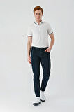 Koyu Kahverengi Gabardin 5 Cepli Slim Fit Dar Kesim Casual Denim Jean Kot Pantolon 1023240150