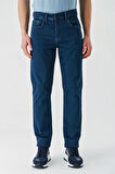 İndigo Mavi Gabardin Pamuklu 5 Cepli Slim Fit Dar Kesim Casual Denim Pantolon 1023240155