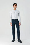 Lacivert Armürlü Pamuklu 5 Cepli Slim Fit Dar Kesim Casual Denim Pantolon 1023240157