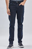 Koyu Lacivert Gabardin Pamuklu 5 Cepli Slim Fit Dar Kesim Casual Denim Pantolon 1023240158