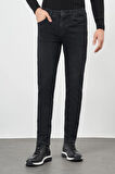 Siyah Düz Gabardin Pamuklu 5 Cep Slim Fit Casual Denim Pantolon 1023245155