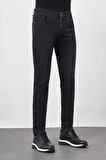 Siyah Düz Gabardin Pamuklu 5 Cep Slim Fit Casual Denim Pantolon 1023245155