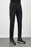 Siyah Düz Gabardin Pamuklu 5 Cep Slim Fit Casual Denim Pantolon 1023245155