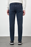 Koyu Lacivert Düz Gabardin Pamuklu 5 Cep Slim Fit Casual Denim Pantolon 1023245155