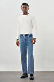 Koyu Lacivert Düz Cord Pamuklu 5 Cep Oversize Casual Denim Pantolon 1023245156