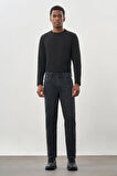 Koyu Antrasit Düz Gabardin Pamuklu 5 Cep Slim Fit Casual Denim Pantolon 1023245158