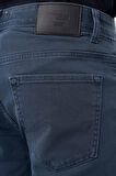 İndigo Mavi Düz Gabardin Pamuklu 5 Cep Slim Fit Casual Denim Pantolon 1023245158