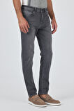 Gri Gabardin 5 Cep Düz Paça Casual Slim Fit Pamuklu Denim Pantolon 1023250150