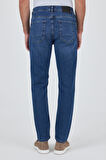 Lacivert Gabardin 5 Cep Düz Paça Casual Slim Fit Pamuklu Denim Pantolon 1023250156