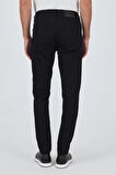 Siyah Gabardin 5 Cep Düz Paça Casual Slim Fit Pamuklu Denim Pantolon 1023250158