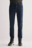 Koyu Lacivert Gabardin 5 Cep Düz Paça Casual Slim Fit Denim Pantolon 1023255153