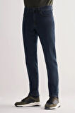 Koyu Lacivert Gabardin 5 Cep Düz Paça Casual Slim Fit Denim Pantolon 1023255153