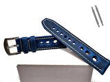 Tissot  &   Fossil  Uyumlu   Crayz   Hakiki   Deri   22  mm  MAVİ