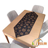 Snowy Yeniyıl Siyah Kar Tanesi Desenli Üçgen Kenarlı Runner