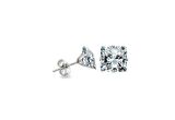 Chavin 3 mm Dört Tırnak Gümüş Kare Tek Taş Zirkon Bayan Erkek Küpe y95-3