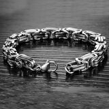 Chavin Kral Model 6 mm. Gri Çelik Erkek Bileklik az68slv