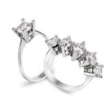 Chavin 2.5 Carat Tektaş Beştaş Gümüş Yüzük Kombini cs83