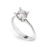 Chavin 2.5 Carat Tektaş Beştaş Gümüş Yüzük Kombini cs83