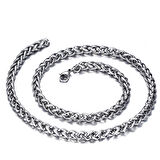 Chavin Burgu 8 mm. Kalın Çelik Erkek Zincir Kolye cy83