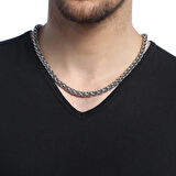 Chavin Burgu 8 mm. Kalın Çelik Erkek Zincir Kolye cy83