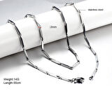 Chavin 2 mm. 50 cm. Erkek Çelik Zincir da33