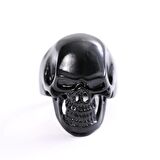 Chavin Siyah Büyük Skull Kurufafa Erkek Yüzük df94
