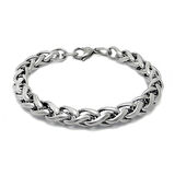 Chavin 8 mm. 21 cm. Gri Çelik Erkek Bileklik dg36