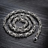 Chavin 6,5 mm. Kalın Kral Çelik Erkek Zincir Gri Renk dg93