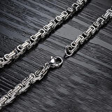 Chavin 6,5 mm. Kalın Kral Çelik Erkek Zincir Gri Renk dg93