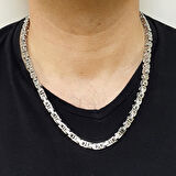 Chavin 6,5 mm. Kalın Kral Çelik Erkek Zincir Gri Renk dg93
