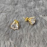 Chavin 4 Carat Zirkon Tektaş Gümüş Bayan Küpe dh17sr