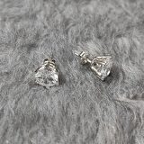 Chavin 4 Carat Zirkon Tektaş Gümüş Bayan Küpe dh17by