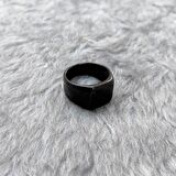 Chavin Parlak Siyah Kadın Erkek Çelik Yüzük dc52