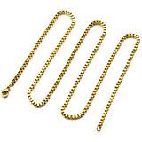 Chavin Sarı Gold 3 mm. 60 cm. Bayan Erkek Çelik Zincir ds78