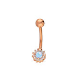 Chavin Orjinal Mavi Opal Taşlı Göbek Piercing dt89mv