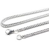 Chavin Gri 60 cm. 4 mm. Traşlı Gürmet Erkek Çelik Zincir dm90-4
