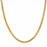 Chavin 5 mm. 55cm.Sarı Gold Burgu Çelik Bayan Erkek Zincir dt50-5